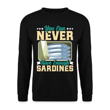 Sardines, Pêche, Poisson - Sweat-shirt Unisexe - noir - Devant - Alina (178cm) & Michal (187cm)