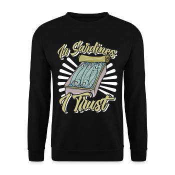 Sardines, Pêche, Poisson - Sweat-shirt Unisexe - noir - Devant - Alina (178cm) & Michal (187cm)
