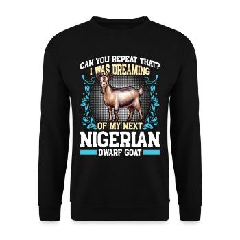 Goat lovers, Nigerian pygmy goats - Unisex Sweatshirt - black - Front - Alina (178cm) & Michal (187cm)