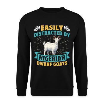 Goat lovers, Nigerian pygmy goats - Unisex Sweatshirt - black - Front - Alina (178cm) & Michal (187cm)