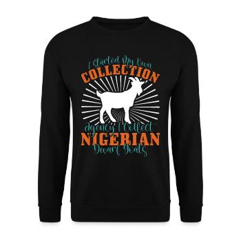 Goat lovers, Nigerian pygmy goats - Unisex Sweatshirt - black - Front - Alina (178cm) & Michal (187cm)