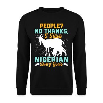 Goat lovers, Nigerian pygmy goats - Unisex Sweatshirt - black - Front - Alina (178cm) & Michal (187cm)