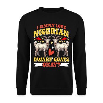 Goat lovers, Nigerian pygmy goats - Unisex Sweatshirt - black - Front - Alina (178cm) & Michal (187cm)