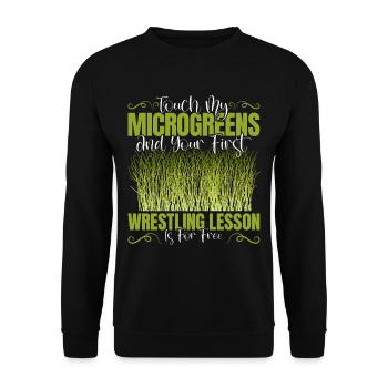 Micro-pousses Micro-pousses - Sweat-shirt Unisexe - noir - Devant - Alina (178cm) & Michal (187cm)
