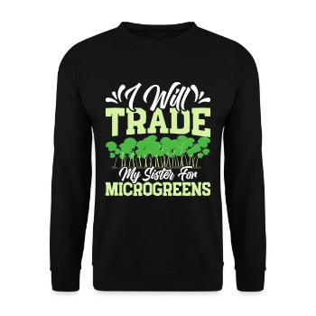Micro-pousses Micro-pousses - Sweat-shirt Unisexe - noir - Devant - Alina (178cm) & Michal (187cm)