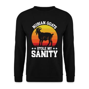 Chèvre Nubienne, éleveur de chèvres - Sweat-shirt Unisexe - noir - Devant - Alina (178cm) & Michal (187cm)