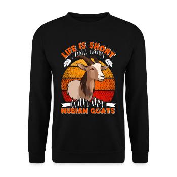 Chèvre Nubienne, éleveur de chèvres - Sweat-shirt Unisexe - noir - Devant - Alina (178cm) & Michal (187cm)