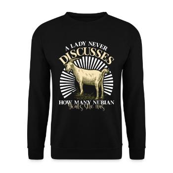 Chèvre Nubienne, éleveur de chèvres - Sweat-shirt Unisexe - noir - Devant - Alina (178cm) & Michal (187cm)