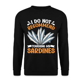 Sardines, Pêche, Poisson - Sweat-shirt Unisexe - noir - Devant - Alina (178cm) & Michal (187cm)