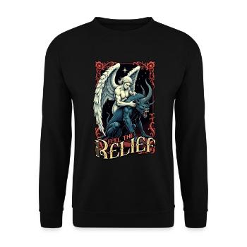 Chiropractor Physical Therapist Feel The Relief - Unisex Sweatshirt - black - Front - Alina (178cm) & Michal (187cm)