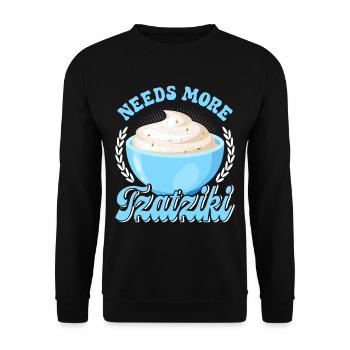 Griechische Brot Zwiebeln Pita Tomaten Tzatziki - Unisex Pullover - Schwarz - Vorne - Alina (178cm) & Michal (187cm)