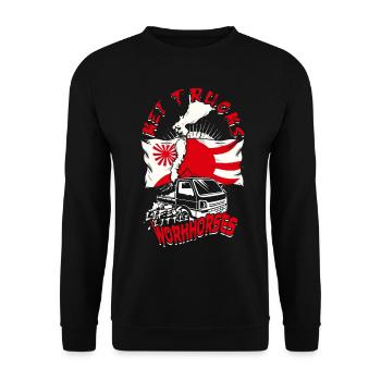 Kei Truck Automobiles Japonaises - Sweat-shirt Unisexe - noir - Devant - Alina (178cm) & Michal (187cm)