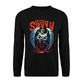 Chiropractor Physiotherapist Spine Savvy - Unisex Sweatshirt - black - Front - Alina (178cm) & Michal (187cm)
