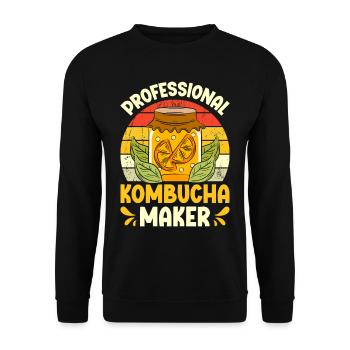 Kombucha Scoby fermented drinks - Unisex Pullover - Schwarz - Vorne - Alina (178cm) & Michal (187cm)
