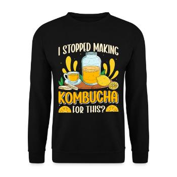 Kombucha Scoby fermented drinks - Unisex Pullover - Schwarz - Vorne - Alina (178cm) & Michal (187cm)