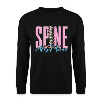 Chiropractor Physical Therapist Spine Align Time - Unisex Sweatshirt - black - Front - Alina (178cm) & Michal (187cm)