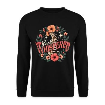 Chiropractor Physiotherapist Back Whisperer - Unisex Sweatshirt - black - Front - Alina (178cm) & Michal (187cm)