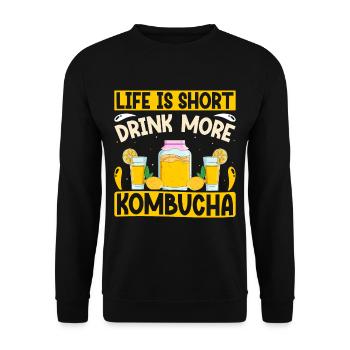 Kombucha Scoby fermented drinks - Unisex Pullover - Schwarz - Vorne - Alina (178cm) & Michal (187cm)