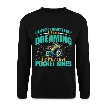 Pocketbike, Pocket Bike, moto - Sweat-shirt Unisexe - noir - Devant - Alina (178cm) & Michal (187cm)