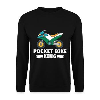 Pocketbike, Pocket Bike, moto - Sweat-shirt Unisexe - noir - Devant - Alina (178cm) & Michal (187cm)