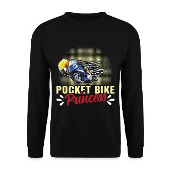 Pocketbike, Pocket Bike, moto - Sweat-shirt Unisexe - noir - Devant - Alina (178cm) & Michal (187cm)