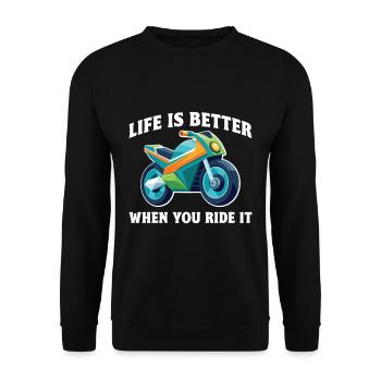 Pocketbike, Pocket Bike, moto - Sweat-shirt Unisexe - noir - Devant - Alina (178cm) & Michal (187cm)