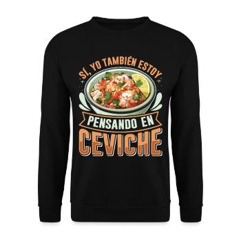 Seafood Peruvian Ceviche - Unisex Pullover - Schwarz - Vorne - Alina (178cm) & Michal (187cm)