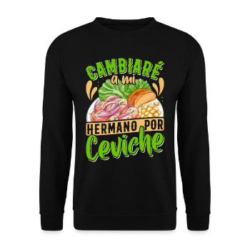 Seafood Peruvian Ceviche - Unisex Pullover - Schwarz - Vorne - Alina (178cm) & Michal (187cm)