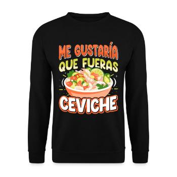 Seafood Peruvian Ceviche - Unisex Pullover - Schwarz - Vorne - Alina (178cm) & Michal (187cm)