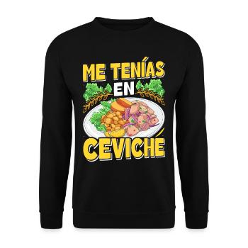 Seafood Peruvian Ceviche - Unisex Pullover - Schwarz - Vorne - Alina (178cm) & Michal (187cm)