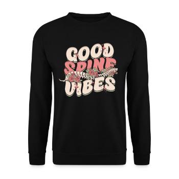 Chiropractor Physical Therapist Good Spine Vibes - Unisex Sweatshirt - black - Front - Alina (178cm) & Michal (187cm)