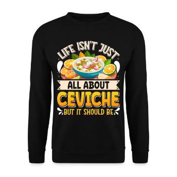 Seafood Peruvian Ceviche - Unisex Pullover - Schwarz - Vorne - Alina (178cm) & Michal (187cm)
