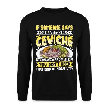 Seafood Peruvian Ceviche - Unisex Pullover - Schwarz - Vorne - Alina (178cm) & Michal (187cm)