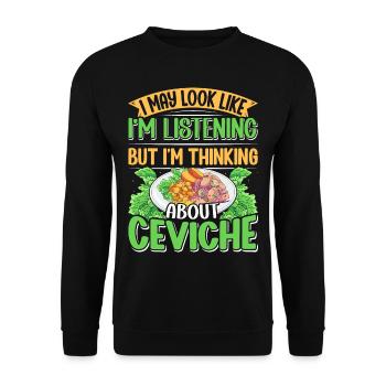 Seafood Peruvian Ceviche - Unisex Pullover - Schwarz - Vorne - Alina (178cm) & Michal (187cm)
