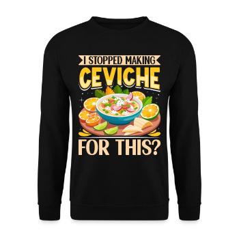 Seafood Peruvian Ceviche - Unisex Pullover - Schwarz - Vorne - Alina (178cm) & Michal (187cm)