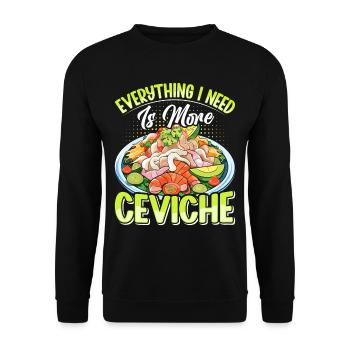 Seafood Peruvian Ceviche - Unisex Pullover - Schwarz - Vorne - Alina (178cm) & Michal (187cm)