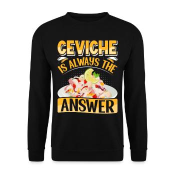 Seafood Peruvian Ceviche - Unisex Pullover - Schwarz - Vorne - Alina (178cm) & Michal (187cm)
