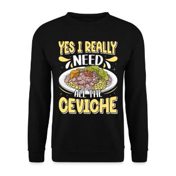 Seafood Peruvian Ceviche - Unisex Pullover - Schwarz - Vorne - Alina (178cm) & Michal (187cm)