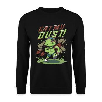 Sprint Leichtathletik Sprinten Eat My Dust - Unisex Pullover - Schwarz - Vorne - Alina (178cm) & Michal (187cm)