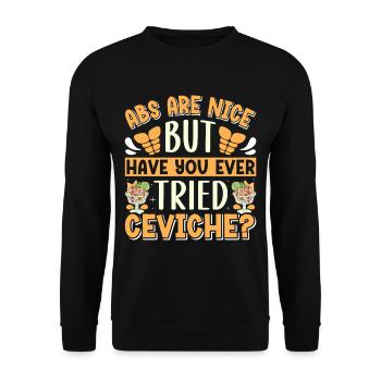 Seafood Peruvian Ceviche - Unisex Pullover - Schwarz - Vorne - Alina (178cm) & Michal (187cm)