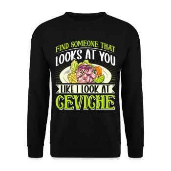 Seafood Peruvian Ceviche - Unisex Pullover - Schwarz - Vorne - Alina (178cm) & Michal (187cm)
