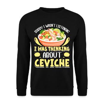 Seafood Peruvian Ceviche - Unisex Pullover - Schwarz - Vorne - Alina (178cm) & Michal (187cm)