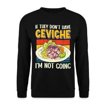 Seafood Peruvian Ceviche - Unisex Pullover - Schwarz - Vorne - Alina (178cm) & Michal (187cm)