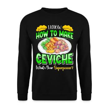 Seafood Peruvian Ceviche - Unisex Pullover - Schwarz - Vorne - Alina (178cm) & Michal (187cm)