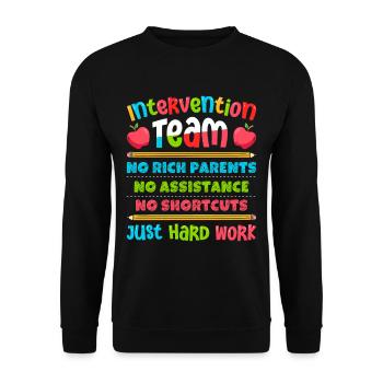 Enseignant d’intervention, Spécialiste de l’intervention - Sweat-shirt Unisexe - noir - Devant - Alina (178cm) & Michal (187cm)