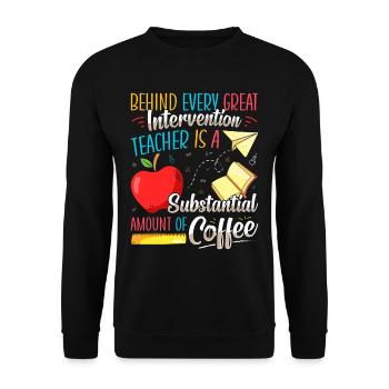 Enseignant d’intervention, Spécialiste de l’intervention - Sweat-shirt Unisexe - noir - Devant - Alina (178cm) & Michal (187cm)