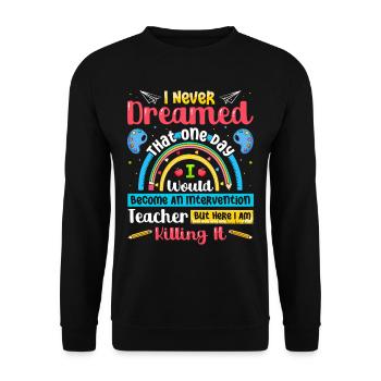 Enseignant d’intervention, Spécialiste de l’intervention - Sweat-shirt Unisexe - noir - Devant - Alina (178cm) & Michal (187cm)