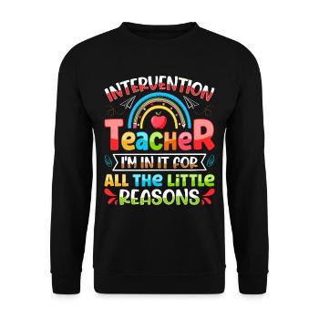 Enseignant d’intervention, Spécialiste de l’intervention - Sweat-shirt Unisexe - noir - Devant - Alina (178cm) & Michal (187cm)