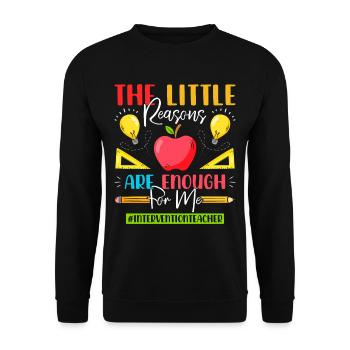 Enseignant d’intervention, Spécialiste de l’intervention - Sweat-shirt Unisexe - noir - Devant - Alina (178cm) & Michal (187cm)