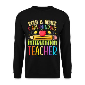 Enseignant d’intervention, Spécialiste de l’intervention - Sweat-shirt Unisexe - noir - Devant - Alina (178cm) & Michal (187cm)